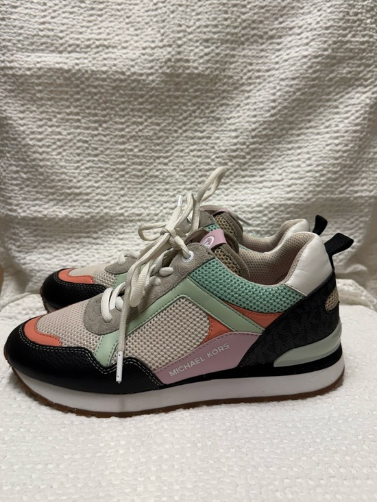 Michael Kors Shoes - Michael Kors | Green Beige Pink Sneakers | Women's 8